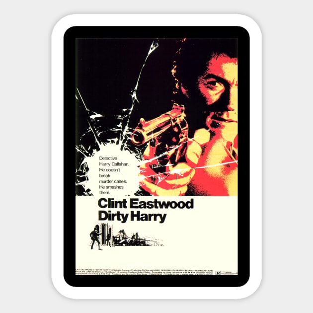 Iconic Clint Eastwood Movie Poster - Dirty Harry Sticker by Starbase79